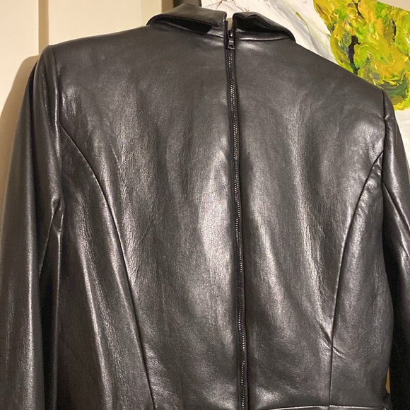 Alice + Olivia Kylie Faux Leather Blazer Dress Tuxedo Romper - Picture 12 of 16